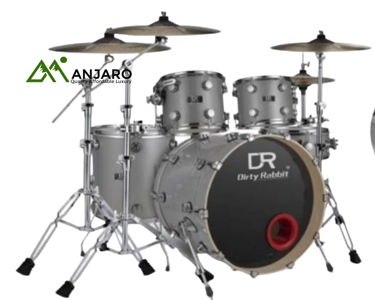 DR-5 5-Piece Drum Set with Stool & Hardware – Birch Shells, Oil Leather Skins (No Cymbals)