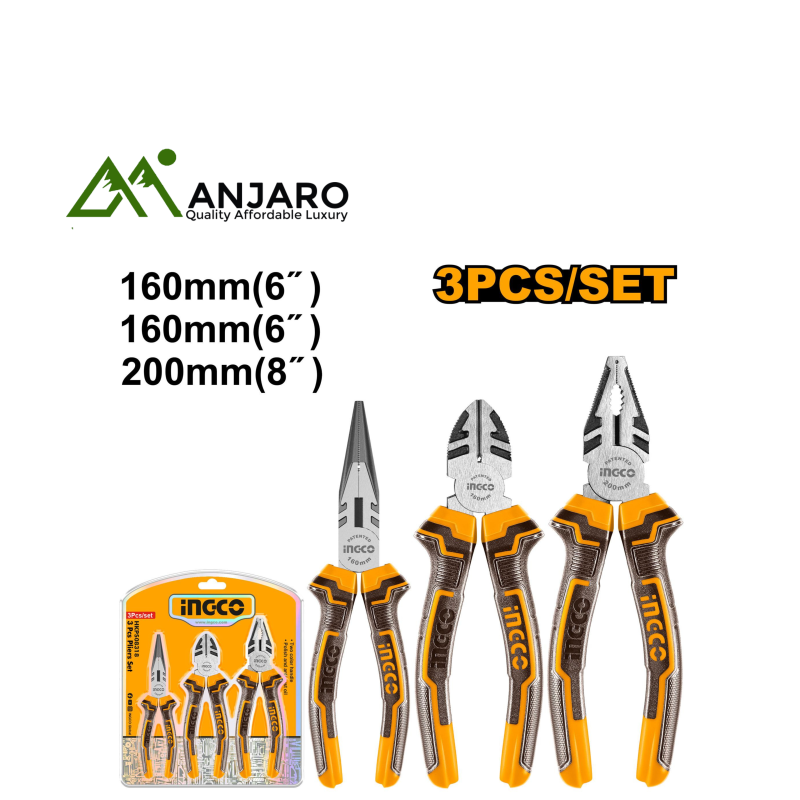Ingco HKPS08318 3 Pcs pliers set