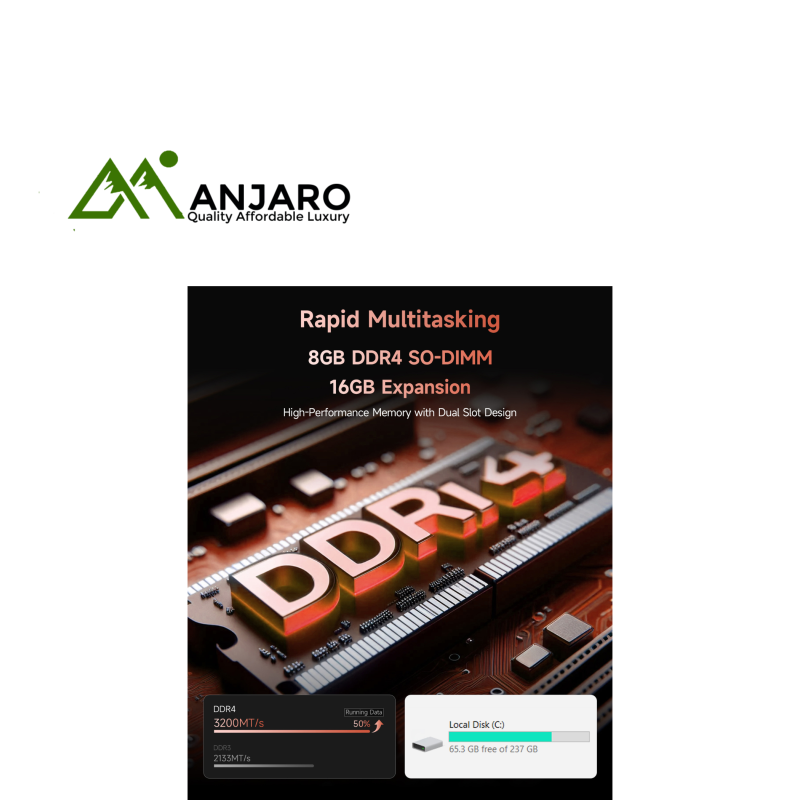 Mini PC 14" Laptop with 8GB RAM, 256GB SSD (Shipping fee included)