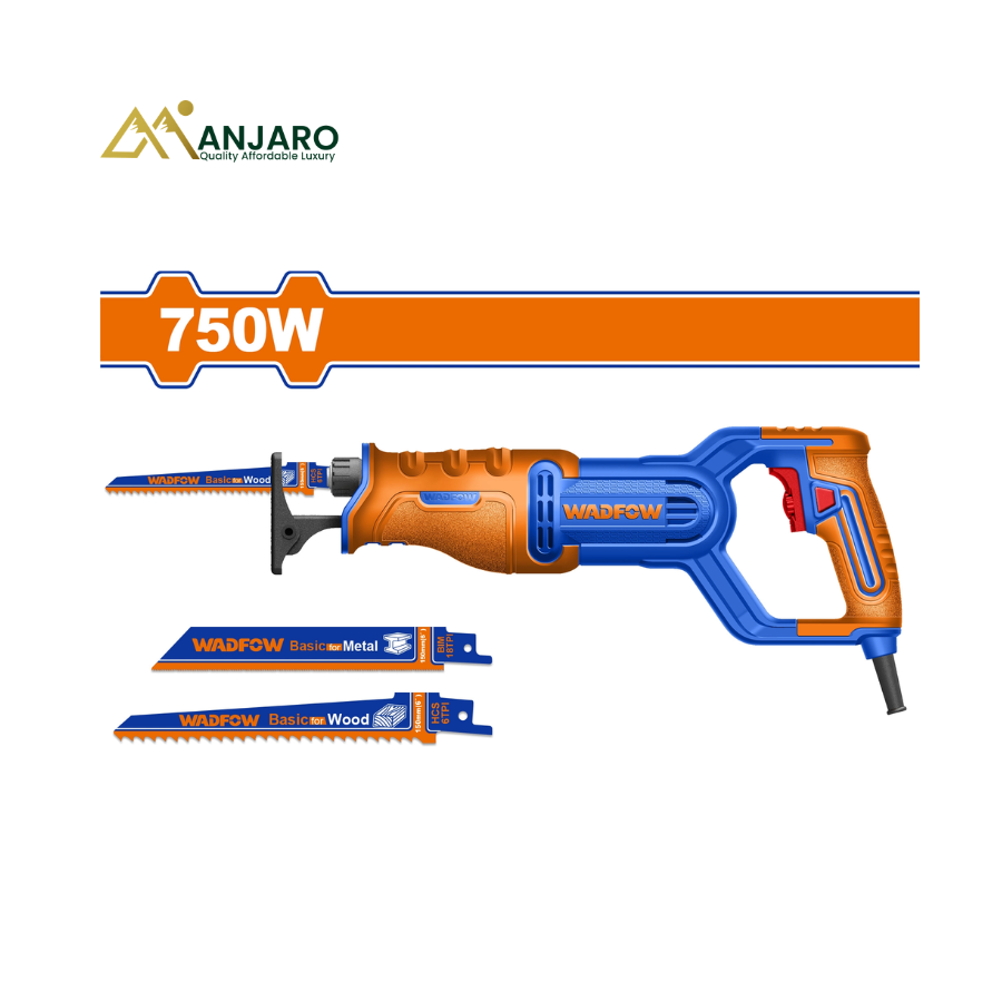 Wadfow Reciprocating Saw  – 750W Electric Demolition & Wood Cutting Saw – Variable Speed 3300RPM WRS15752