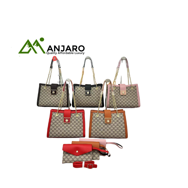 Elegant Patterned Tote & Wallet Set – Functional Fashion for Everyday Sophistication