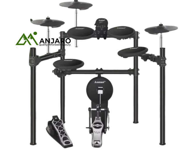 MX310 Electric Drum Set – 5 Drums, 4 Cymbals with Silica Gel Pads & Dual Trigger Snare for Pro-Level Play