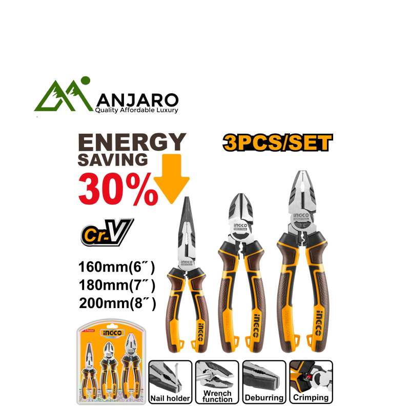 Ingco HKHLPS2831 3 Pcs high leveragepliers set