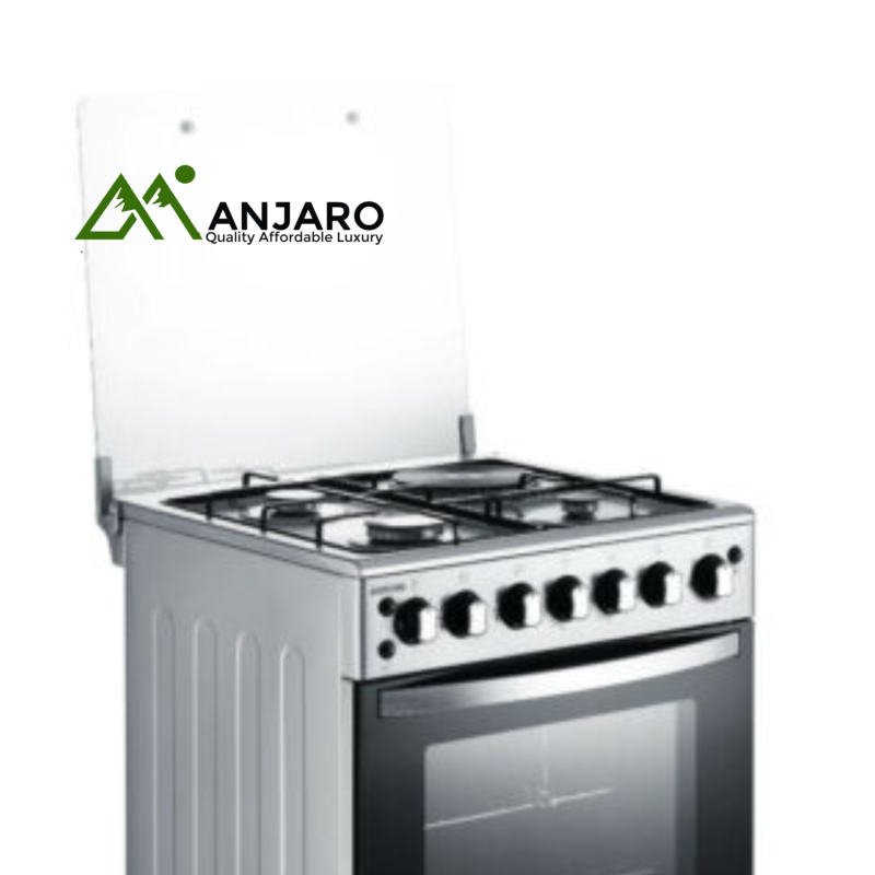 Bruhm BGC-6631IS 3 Gas + 1 Hotplate Cooker with Oven – Sleek Silver Design for Efficient Cooking