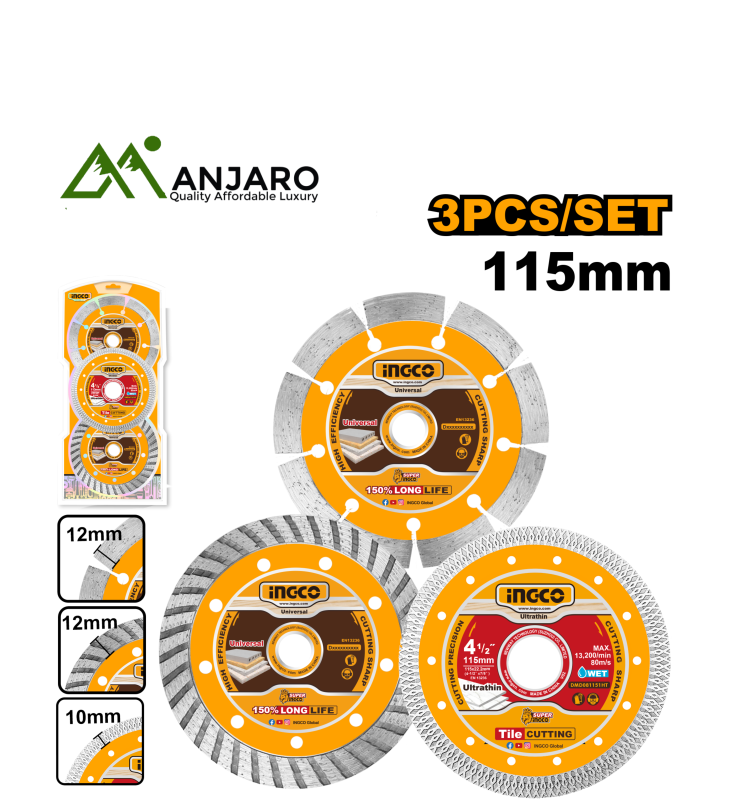 Ingco DMD063115 3Pcs diamond disccombo set