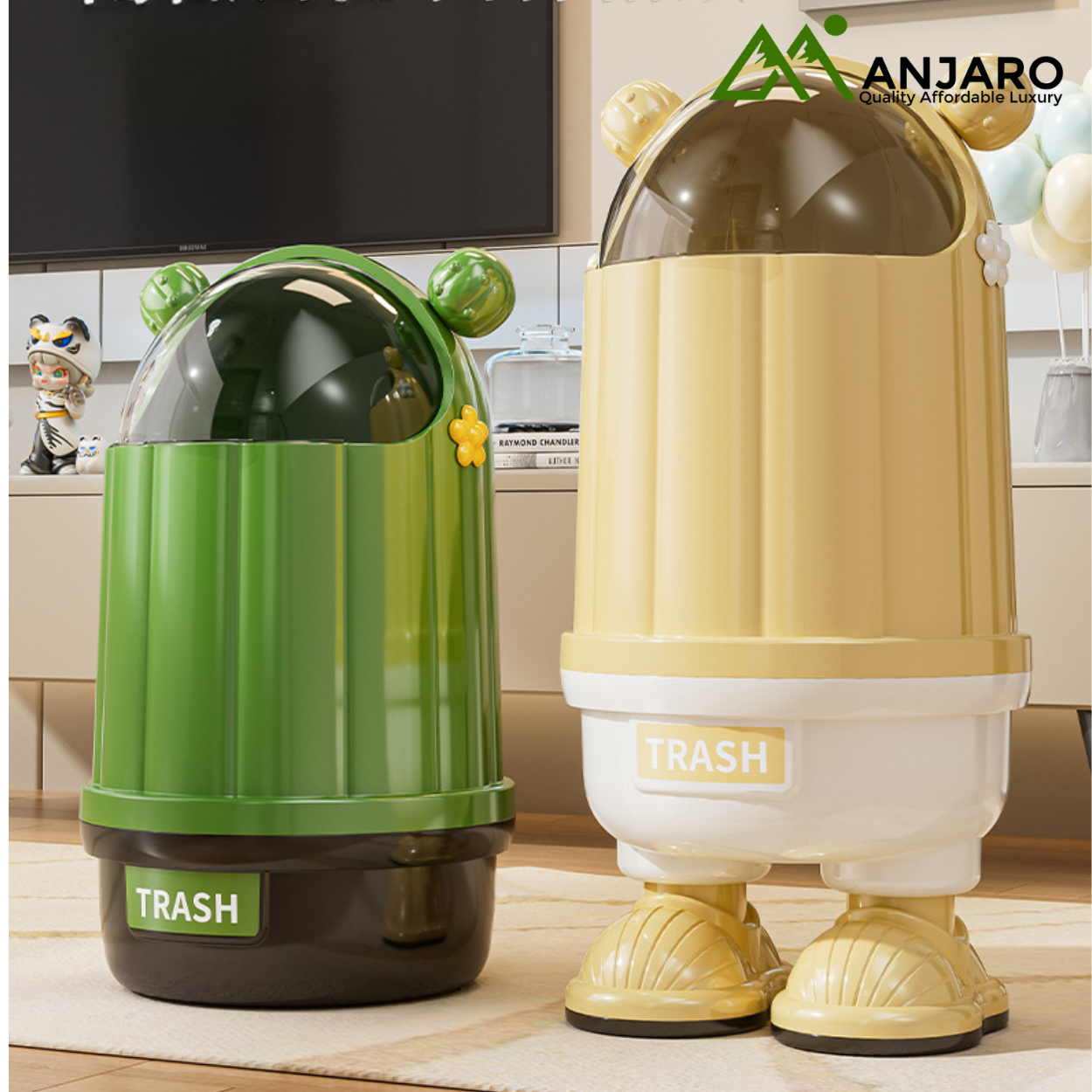 Cartoon Creative Flip-Top Trash Can (Shipping Fee Included)