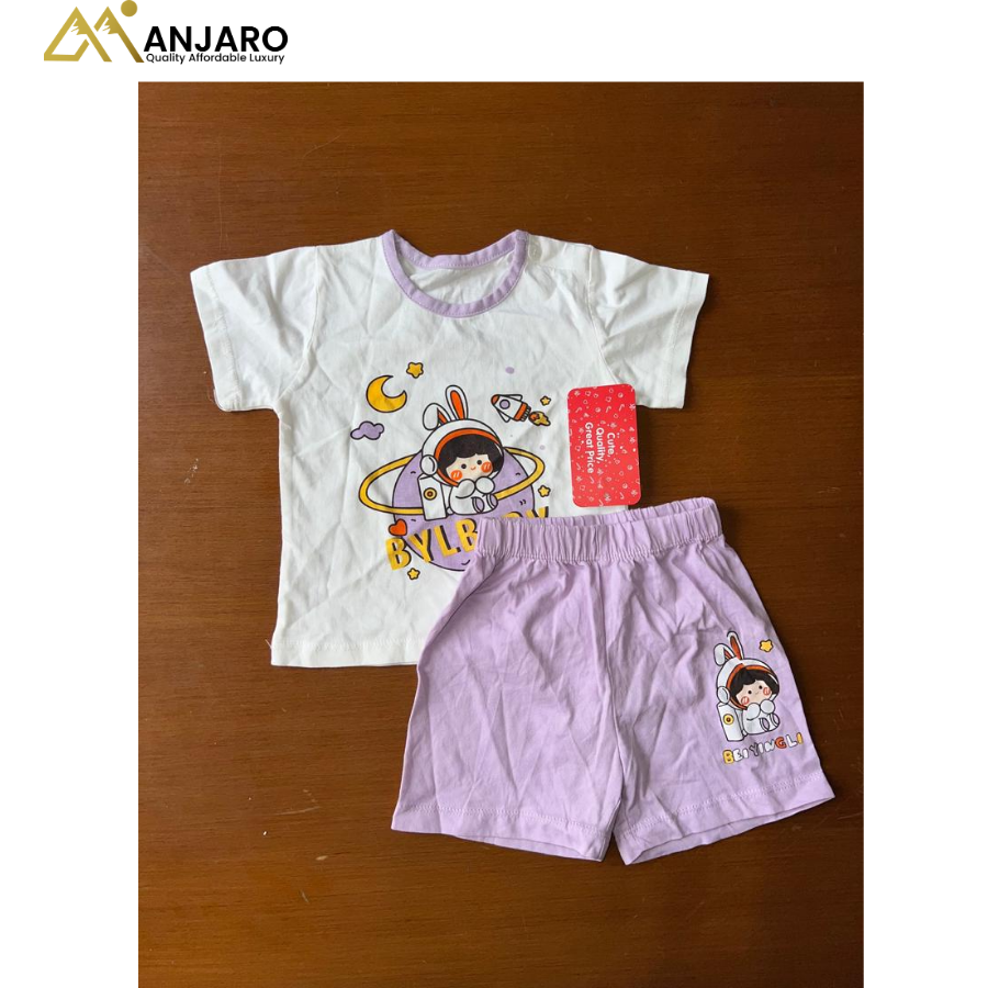 PatPat "Friends Forever" Earth & Moon Top and Green Shorts – 2-Piece Set