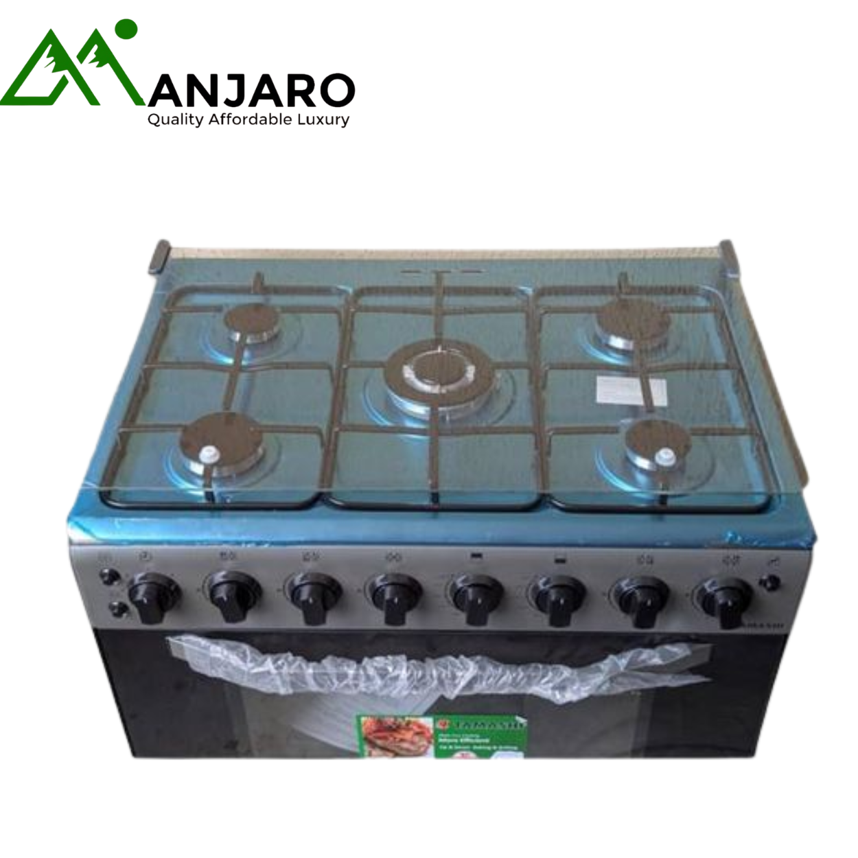 TAMASHI Gas Cooker NG-8650G – 5-Burner, Dark Grey