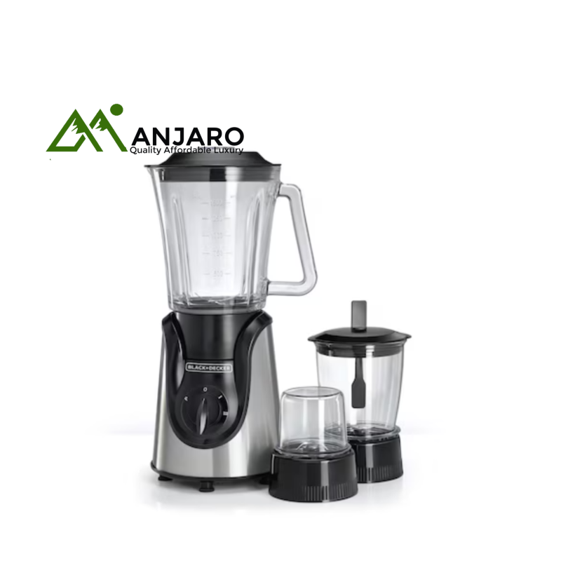 Black & Decker Blender BX600G-B5 – 600W Glass Jar Blender with Grinder & Mincer Attachments