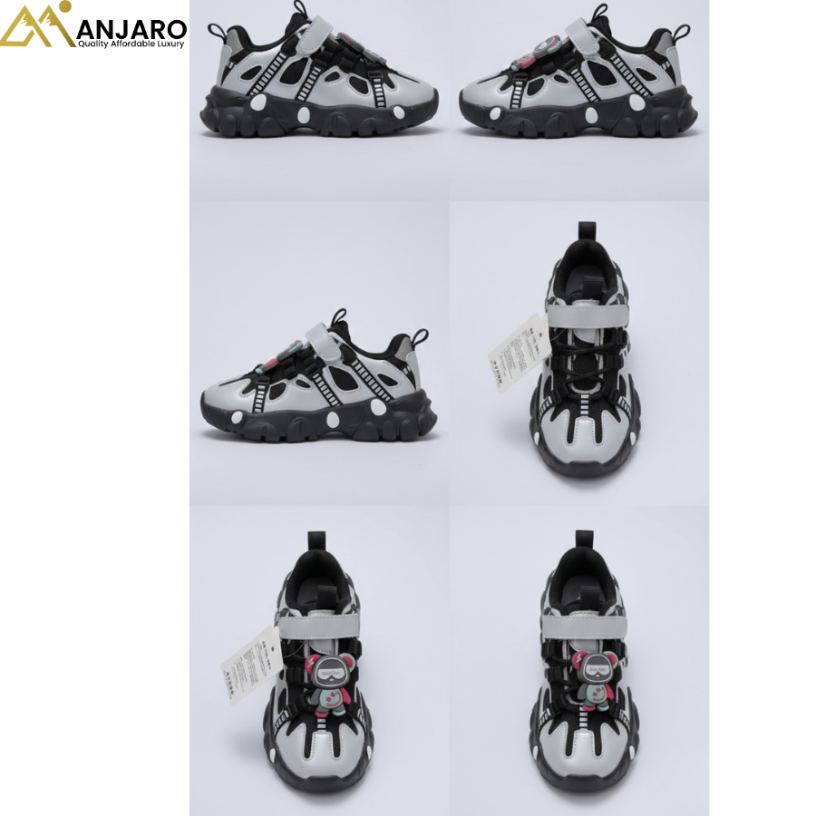 UrbanSteps Boys Chunky Sneakers – Black & White