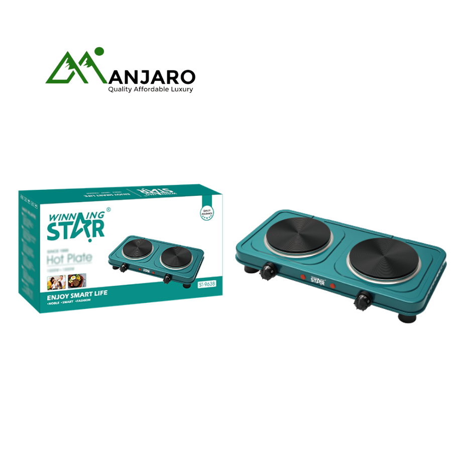Winning Star ST-9638 Double Hot Plate | 2000W Electric Portable Stove | Essential Kitchen Appliance