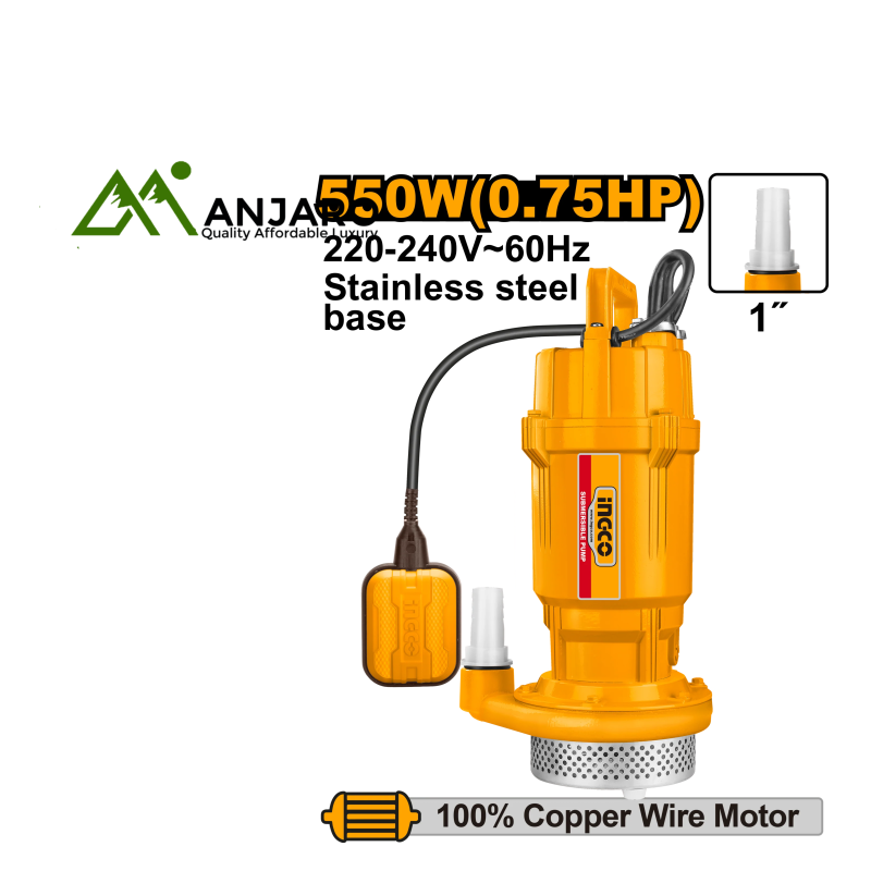 SPC55068 Submersible Water Pump – 550W (0.75HP) | 25m Head, 117L/Min Flow & Stainless Steel Build