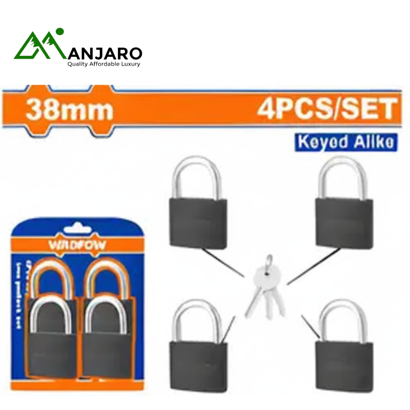 WPD5444 4Pcs Key-Alike Iron Padlock Set