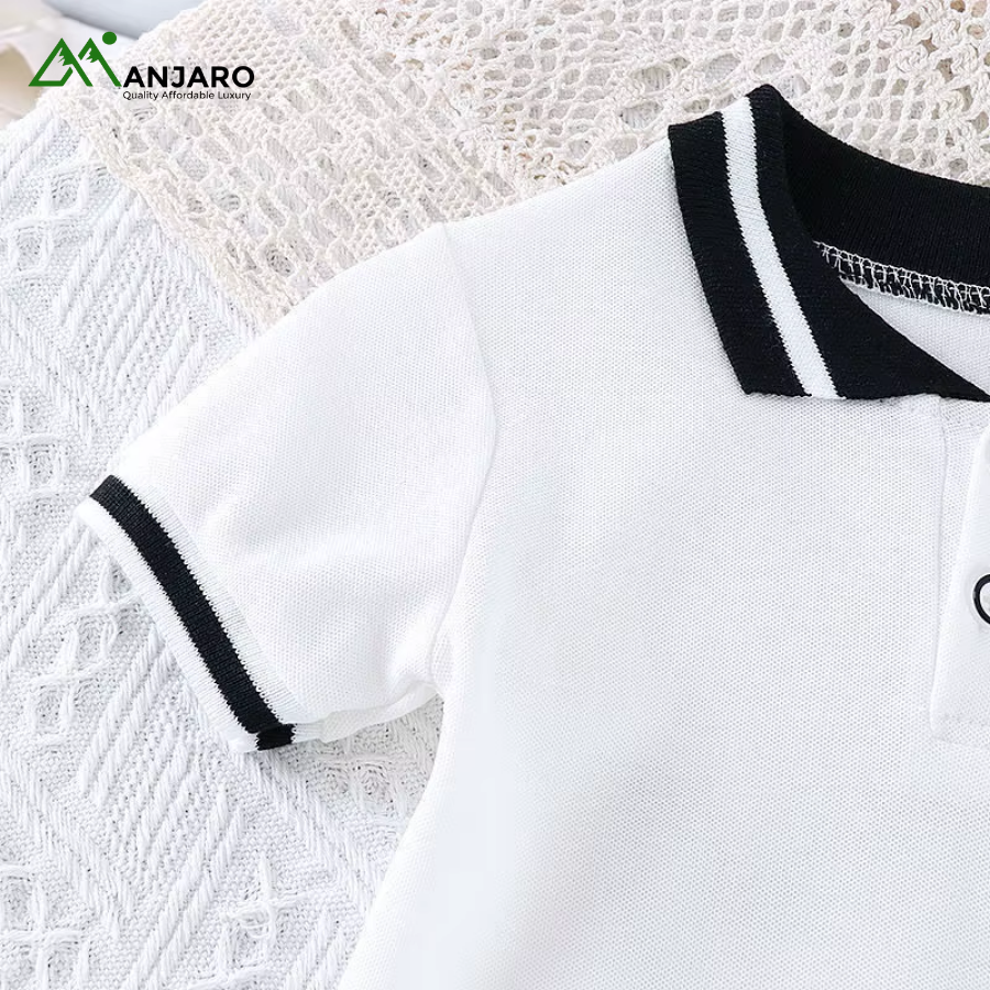 Korean Style Children’s Dinosaur Polo & Shorts Set – Summer Boys’ Casual 2-Piece Outfit (Shipping Fee Included)