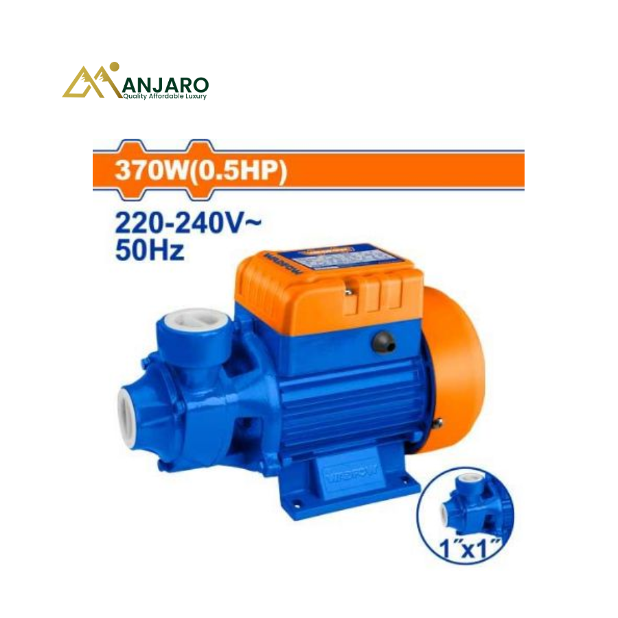 Wadfow Peripheral Water Pump– 0.5HP Electric Water Pump 370W – Brass Impeller High Pressure Pump WWPVA012