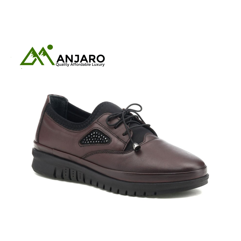 Women's Burgundy Genuine Leather Shoes