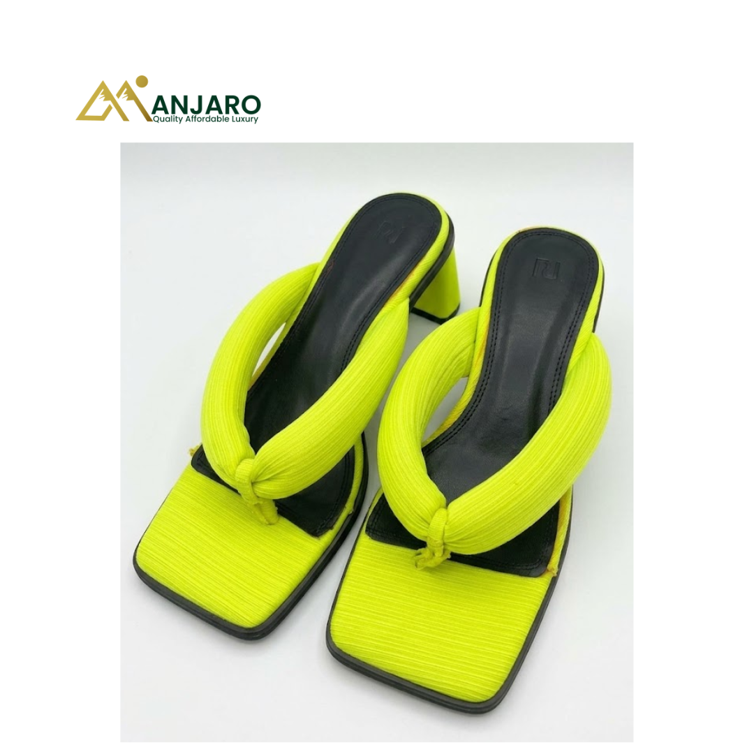 River Island Neon Lime Thong Mules – Women’s Slide Sandals (UK Size 6)
