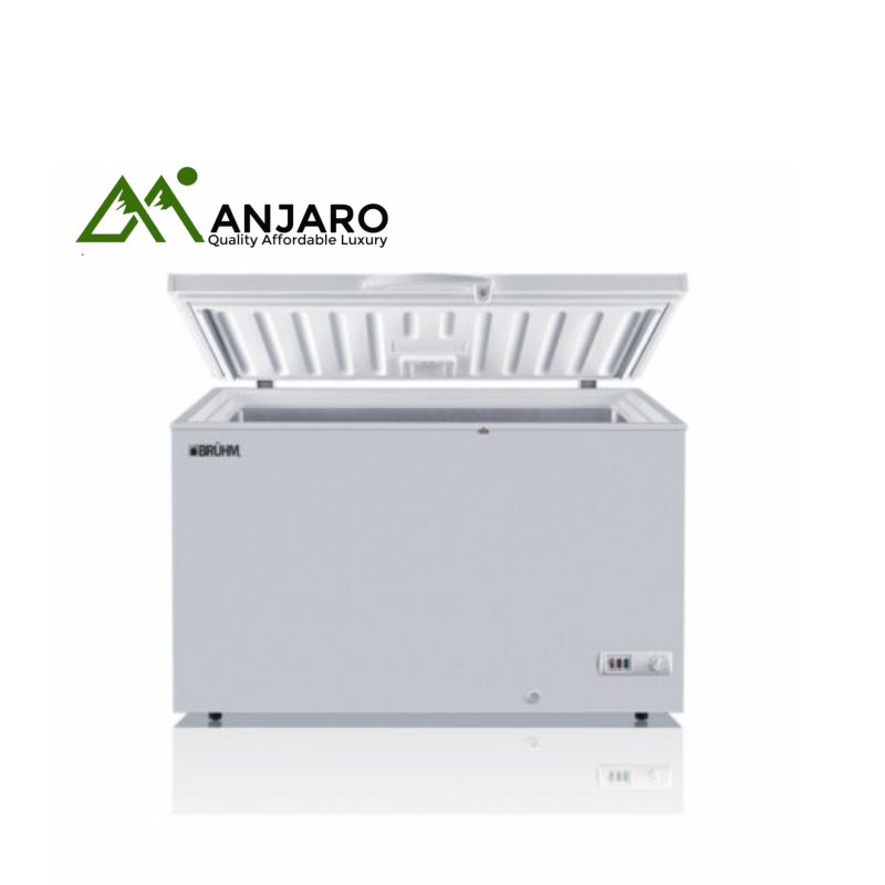 BRUHM Chest Freezer BCS-410MR – 320L, Fast Freezing, Energy Efficient, Lock & Key, Quiet Operation, Metallic Red Finish