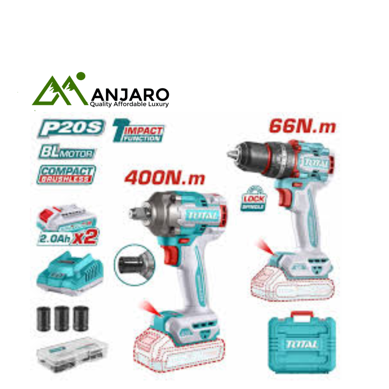 Total Cordless 2-Piece Combo Kit – 20V TCKLI20275