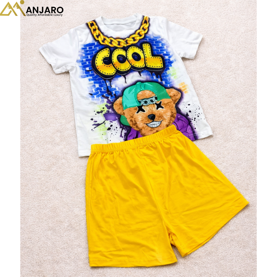 “Cool Bear” Boys Two-Piece Shorts Set – 5/6/7 Years