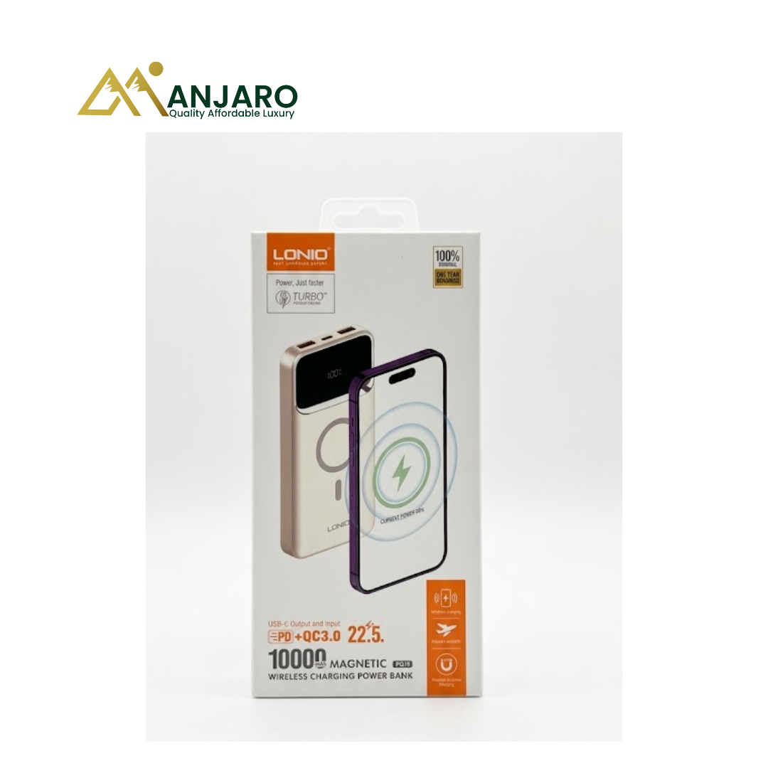 LDNIO Magnetic Wireless Powerbank – 10,000mAh | Fast Charging for iPhone & Android