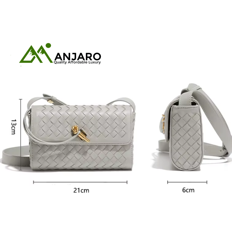 Niche Design Mini Woven PU Crossbody Bag – Light Luxury Flip One-Shoulder Organ Bag for Women