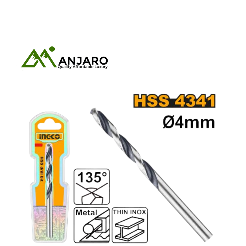 Ingco 4mm HSS 4341 Drill Bit DBT1200404