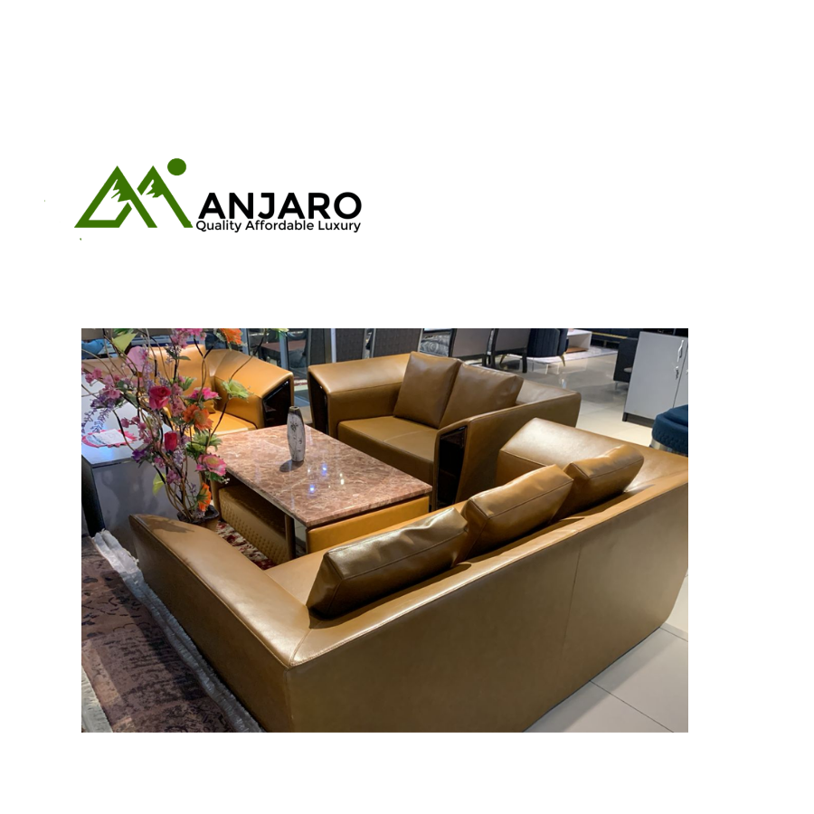 Zenith Comfort 4-Piece Leatherette Sectional Sofa Set & Marble-Look Coffee Table - Executive Living Style