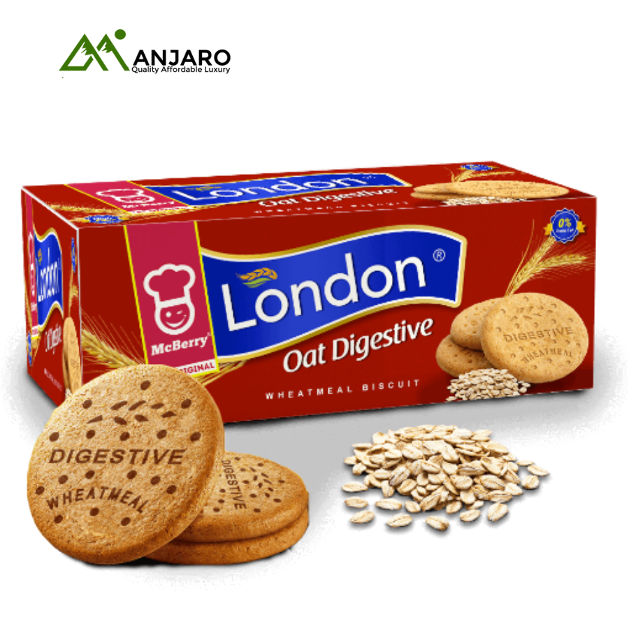 McBerry London Digestive Oat Biscuit – Healthy Oatmeal Crunch for Energy & Everyday Snacking (Bulk Pack)