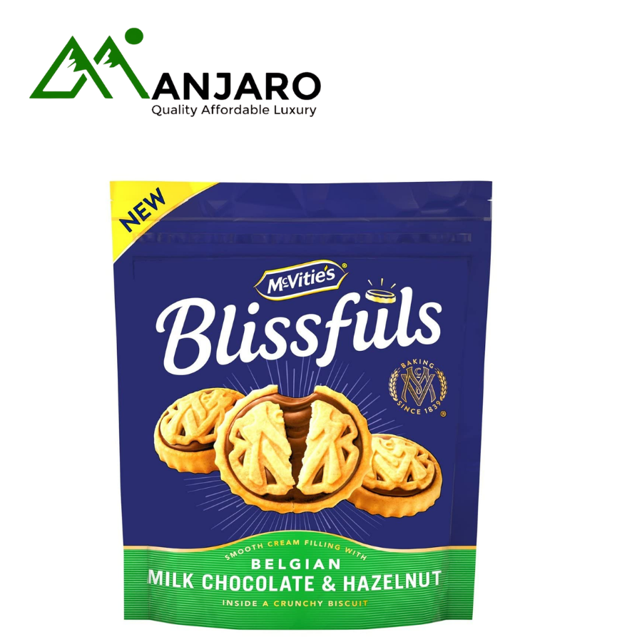 McVitie’s Blissfuls – Milk Chocolate & Hazelnut Filled Biscuits 228g | Indulgent Crunch with Creamy Hazelnut Delight