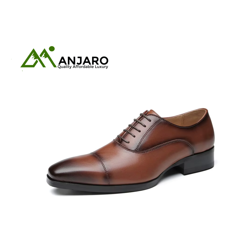 Men’s Genuine Leather Shoes – Slip-On Loafers with Height Increase, Anti-Slip & Stain Resistant (All Seasons)