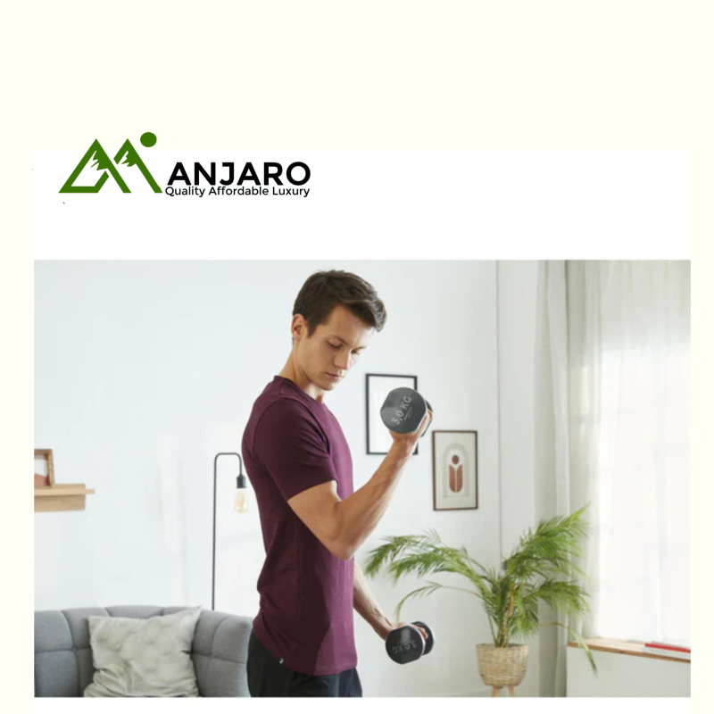 3 kg Fitness Dumbbells Twin-Pack – Grey | Non-Rolling, Compact Weights for Muscle Strengthening & Home Workouts