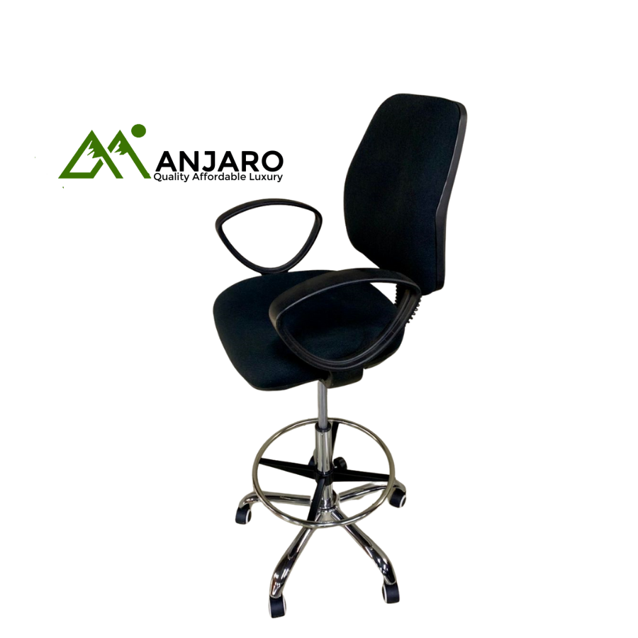 Ergonomic High-Back Swivel Office Chair with Armrests & Foot Ring – Adjustable Height