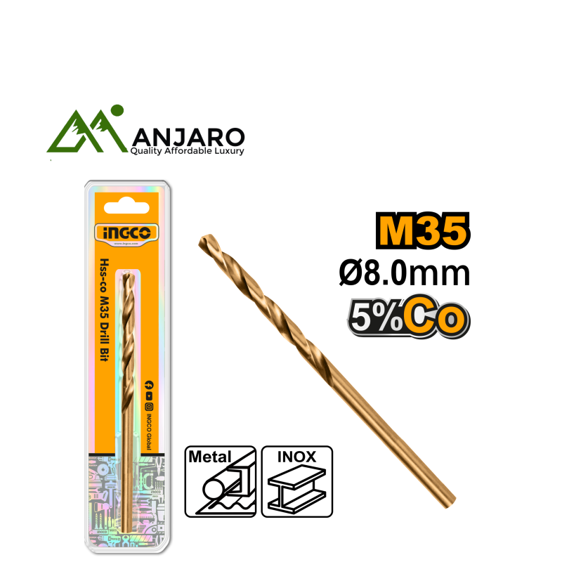 Ingco DBT01131001, DBT01130801 HSS-CO M35 Drill Bits