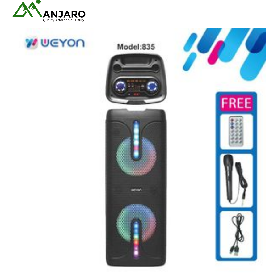 Weyon 835 Bluetooth Soundbar with Microphone – Wireless TV Speaker with Deep Bass, Clear Audio & Modern Design