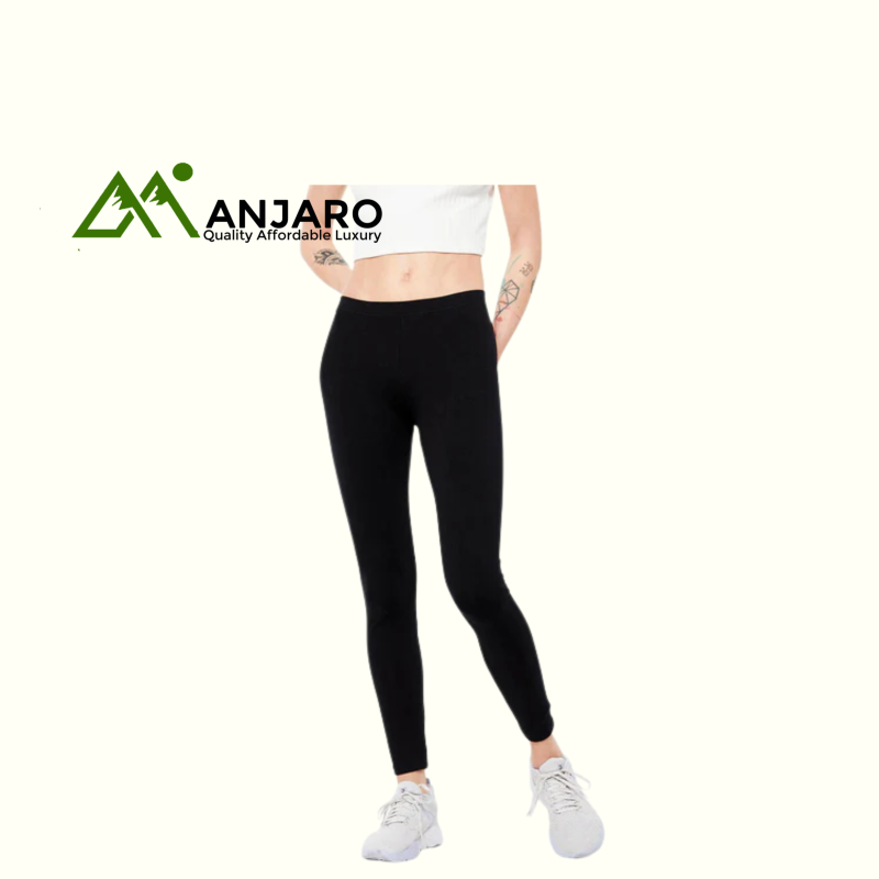 Women's Slim-Fit Fitness Salto Leggings 100 – Black | Soft Cotton Blend, Everyday Comfort & Stretch Fit