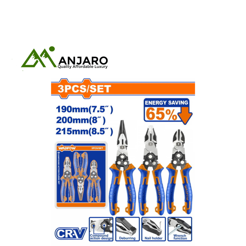 3 Pcs Compound Action Pliers Set WPS0403