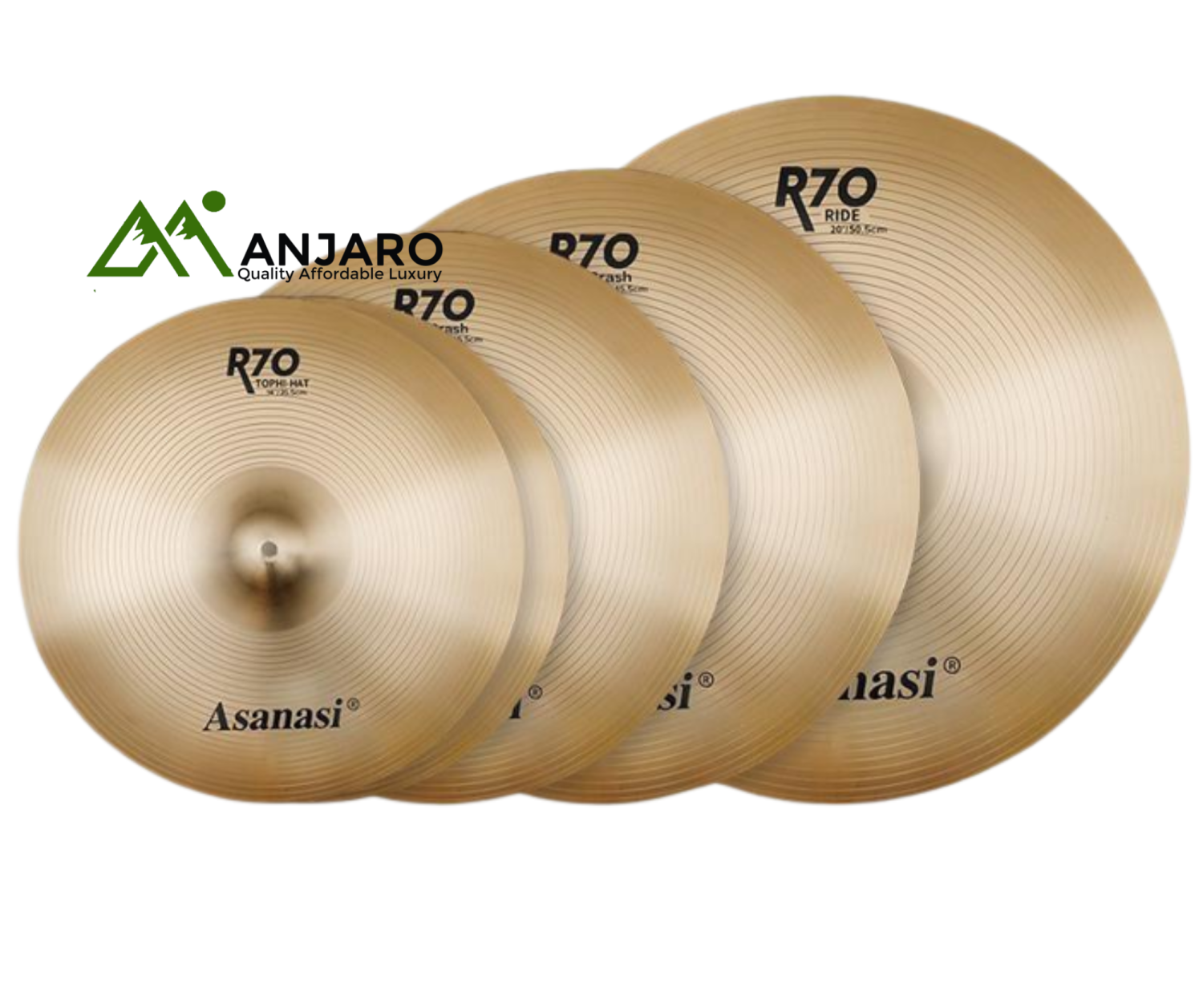 R70 5-Piece Alloy Cymbal Set (14", 14", 16", 18", 20") – Durable Practice & Performance Cymbals