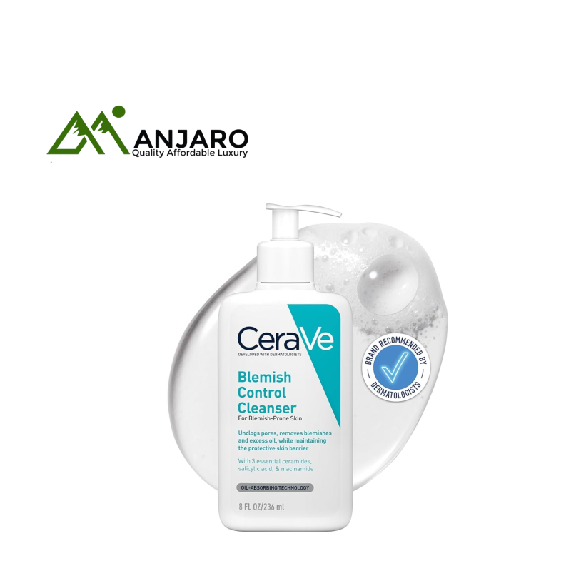 CERAVE Acne Control Cleanser (8 fl. oz.) | 2% Salicylic Acid + Oil-Absorbing Clay