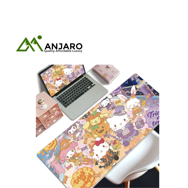 KT Cat Cartoon Mouse Pad – Large Anti-Slip Desk & Keyboard Pad