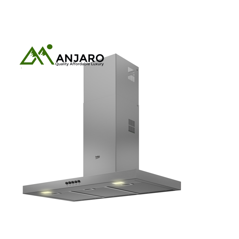 Beko Freestanding Cooker Hood BHCB91622BXH – 90cm, Stainless Steel, Powerful Air Extraction, LED Lighting