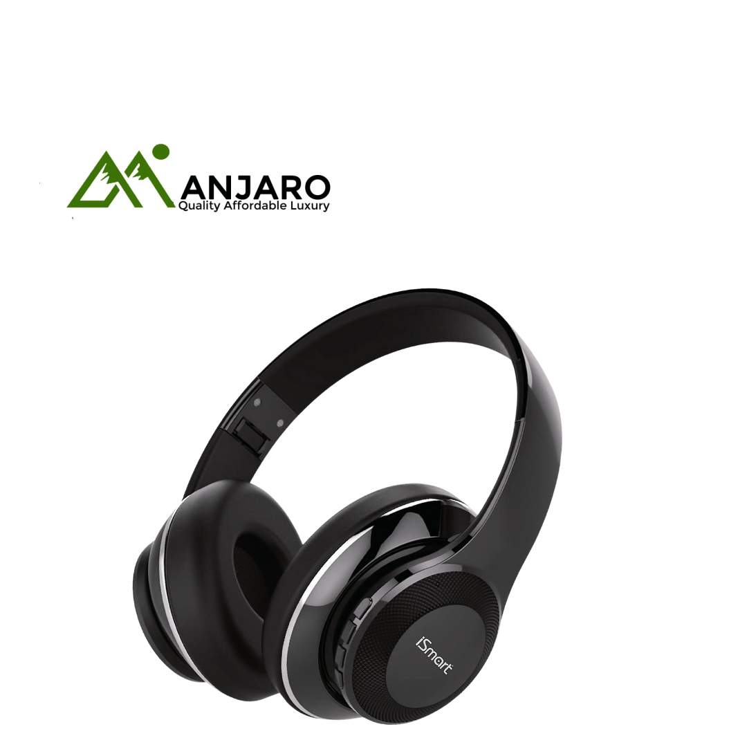 iSmart BX7 Wireless Bluetooth Headphones – Stereo Sound, Noise Reduction, 30H Playtime, Foldable Design – Black