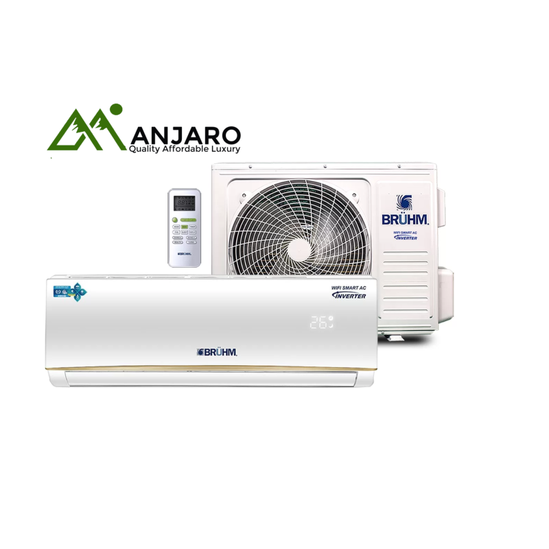 BRUHM Split AC BAS-12ICWW – 1.5HP Smart Inverter, R410a, WiFi Enabled Cooling with Turbo & Gold Fin Technology
