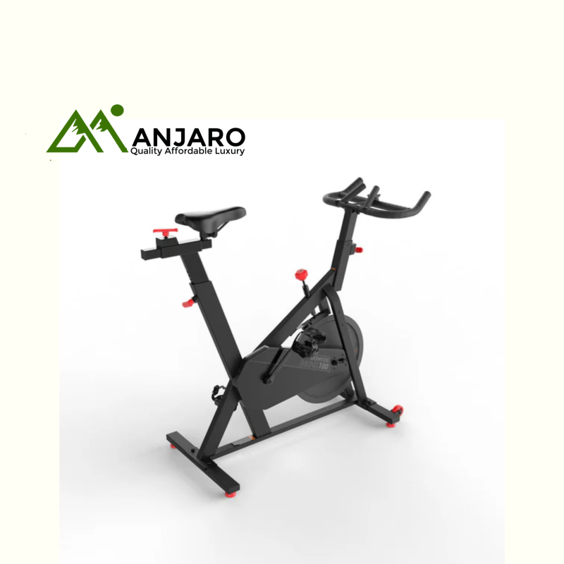 Basic Exercise Bike 100 – Chain Drive Indoor Cycle with 12kg Flywheel, Adjustable Saddle & Console Display