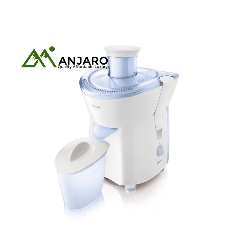 PHILIPS Juice Extractor – Compact 400W Centrifugal Juicer with Pulp Container, White HR1863