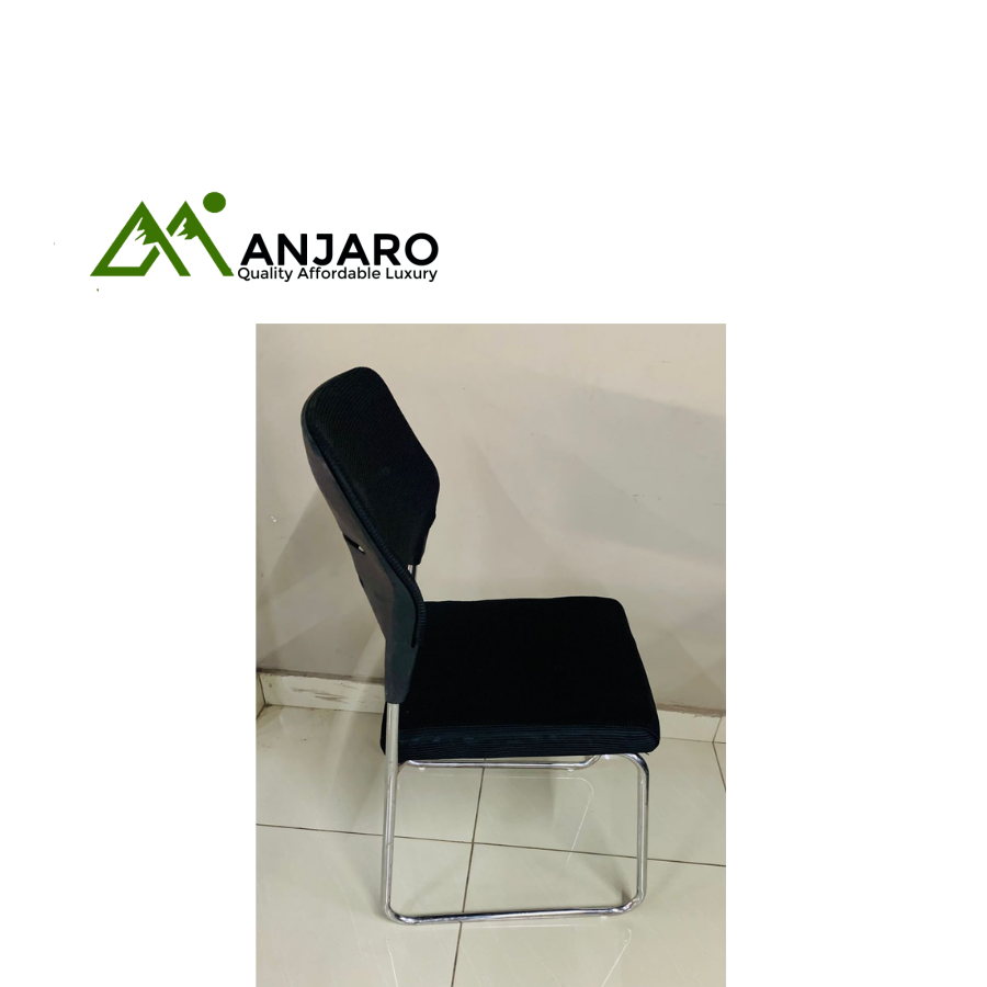 Connect Pro Cantilever Visitor Chair - Black Fabric & Mesh with Chrome Sled Base (Durable & Professional)