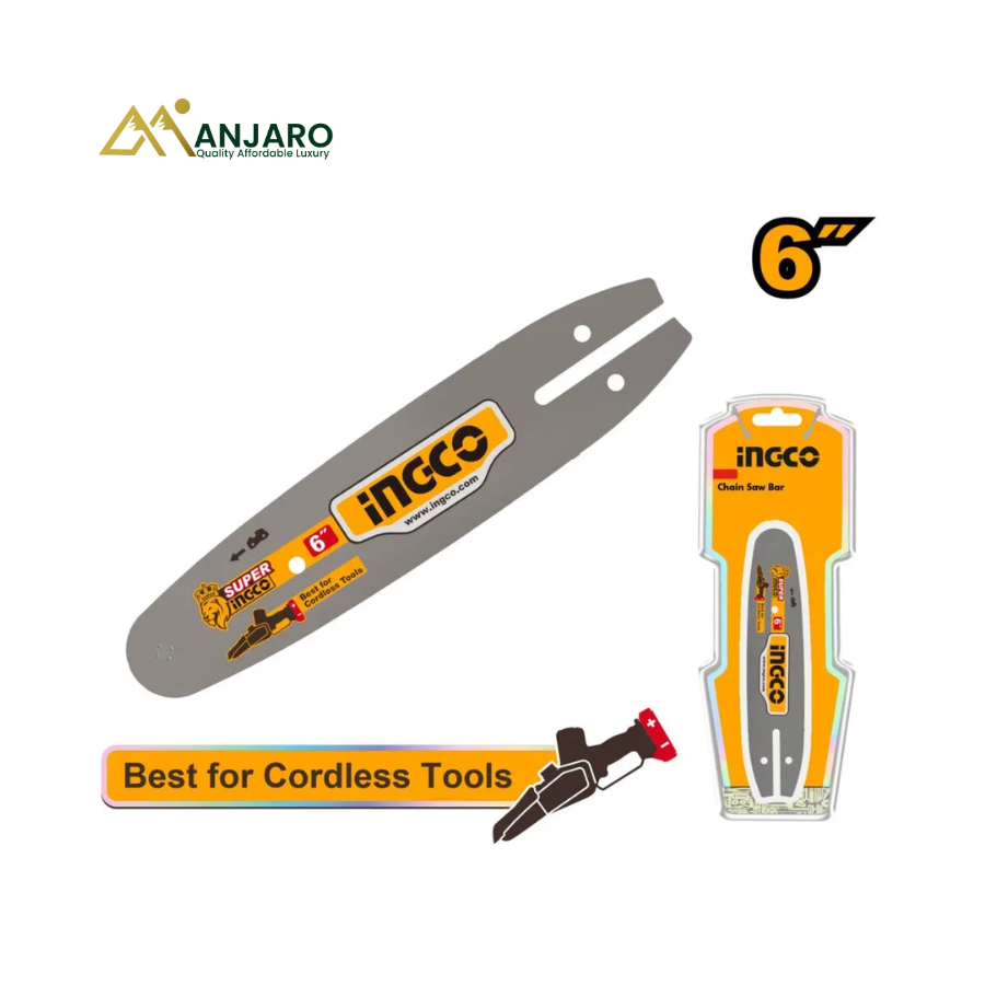 Ingco  Chainsaw Bar – 6" Replacement Guide Bar – 0.043" Gauge AGSB50618