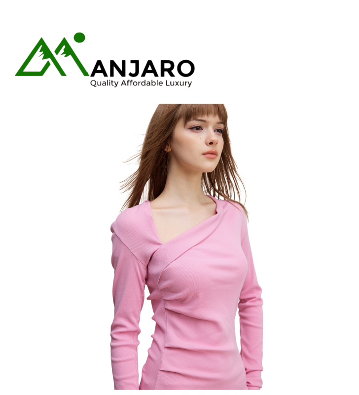 BE Women’s 2025 Autumn Pleated Off-Shoulder Long Sleeve T-shirt