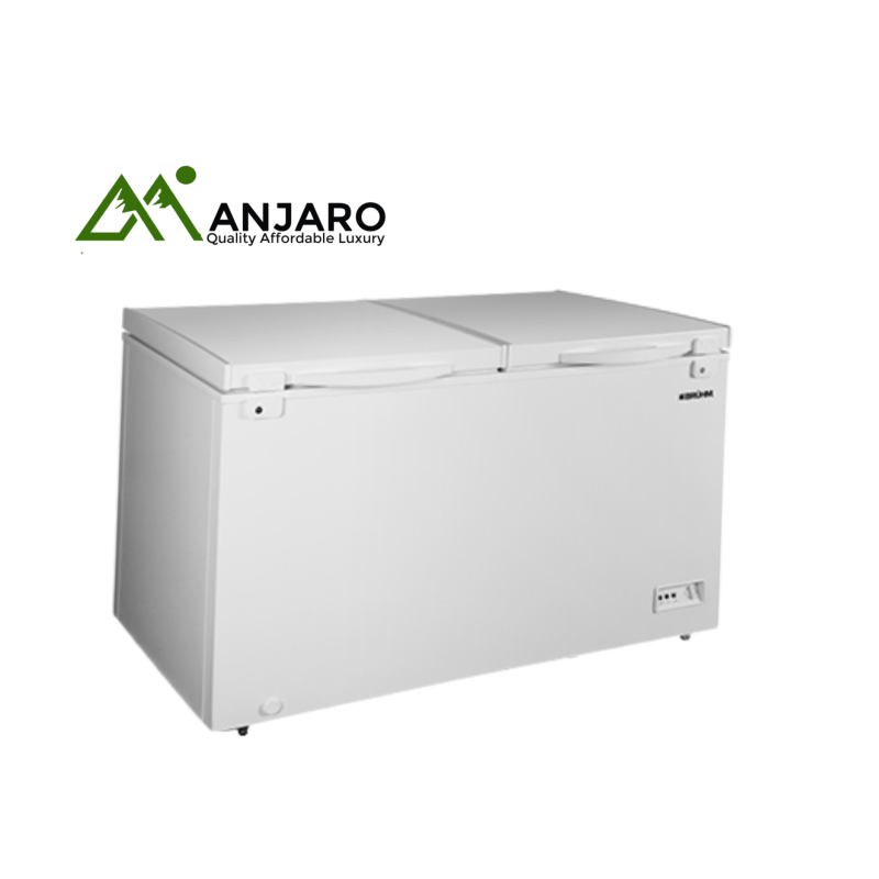 BRUHM Chest Freezer BCS-300MJ – 260L, Double Door, Fast Freezing, Lock & Key, Energy Efficient, White Finish
