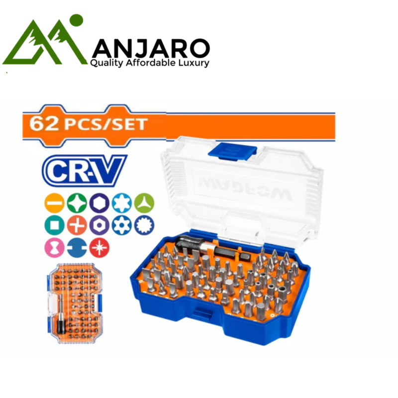 62-Piece Screwdriver Bit Set